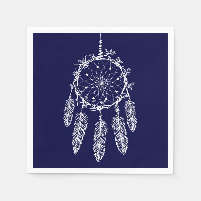 Serviette En Papier Blue Dream Catcher Native American Wedding Party (Devant)