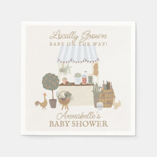 Serviette En Papier Blue Farmers Market Farm Baby shower frais