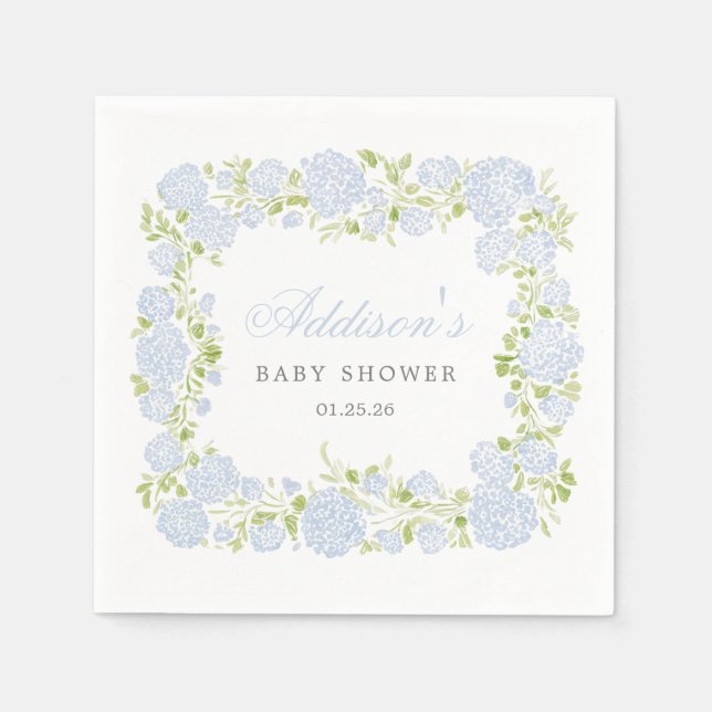 Serviette En Papier Blue Floral Napkins (Devant)