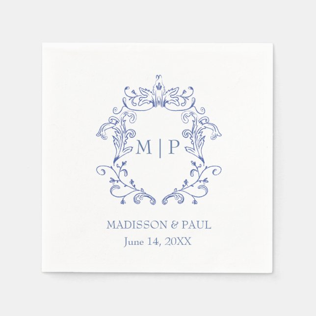 Serviette En Papier Blue French Vintage Victorian (Devant)