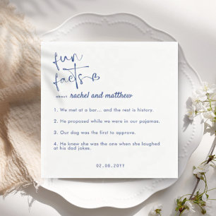 Serviette En Papier Blue Fun Faits Modèle Mariage Napkins