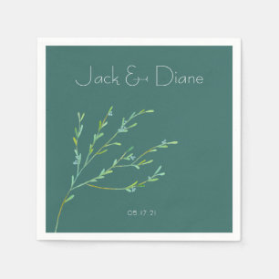 Serviette En Papier Blue Garden Watercolor Mariage