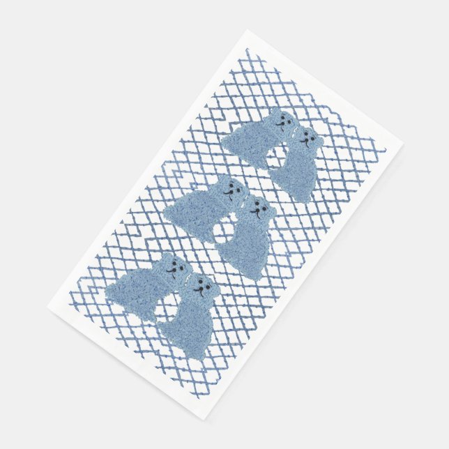 Serviette En Papier Blue Ginger Jars Staffordshire Chiens Papier Invit (Coin)