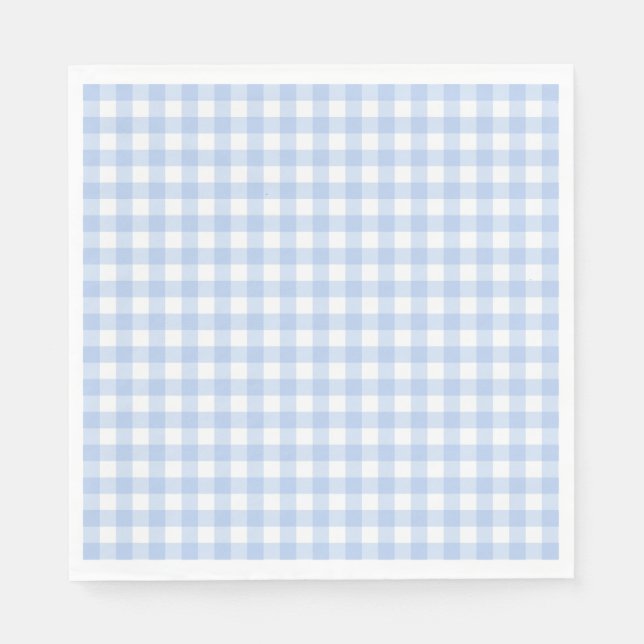 Serviette En Papier Blue Gingham Coquette Bow Party Dessert (Devant)