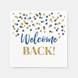 Serviette En Papier Blue Gold Confetti Welcome Back Naples