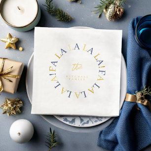 Serviette En Papier Blue Gold Fa Noël La La ID1009
