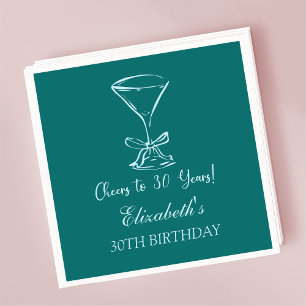 Serviette En Papier Blue & Green Cheers à 30 ans Anniversaire serviett