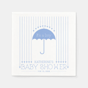 Serviette En Papier Blue Hearts Boy Baby shower Party Papier Napkin