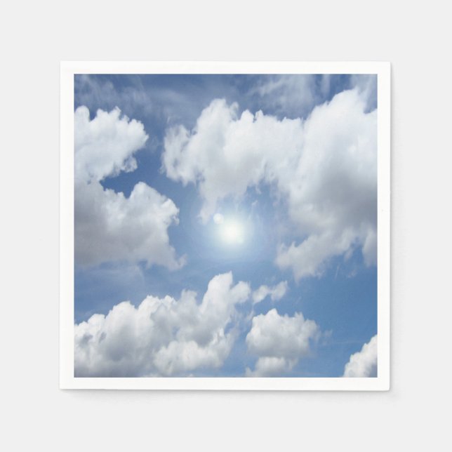 Serviette En Papier Blue Heaven Nuages + vos idées (Devant)