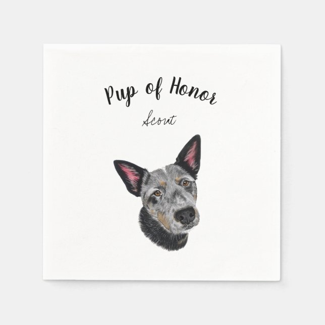 Serviette En Papier Blue Heeler Cocktail Napkins (Devant)