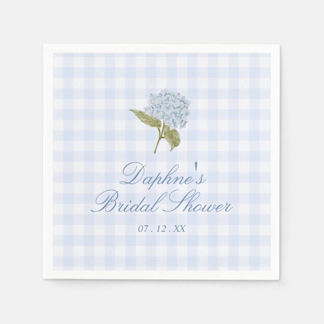 Serviette En Papier Blue Hydrangea Bridal Shower (Devant)