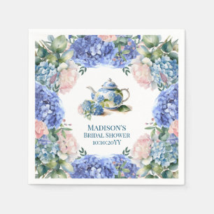 Serviette En Papier Blue Hydrangea Bride Tea Party