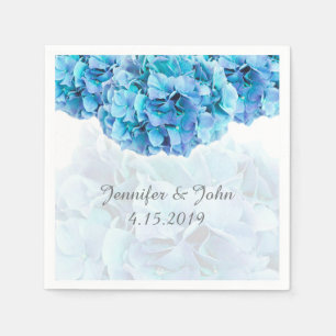 Serviette En Papier Blue Hydrangea Collection Mariage Napkins