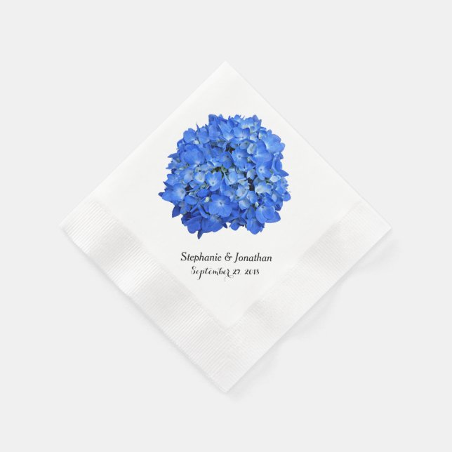 Serviette En Papier Blue Hydrangea Papier Floral personnalisé serviett (Coin)