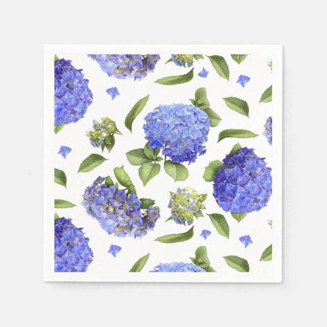 Serviette En Papier Blue Hydrangeas (Devant)