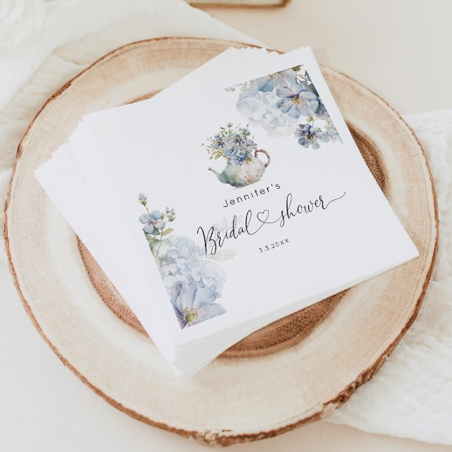 Serviette En Papier Blue Hydrangeas thé fête nuptiale douche (Créateur téléchargé)