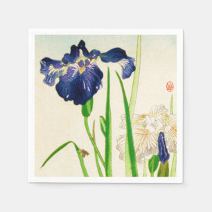 Serviette En Papier Blue Iris - imprimé japonais aquarelle