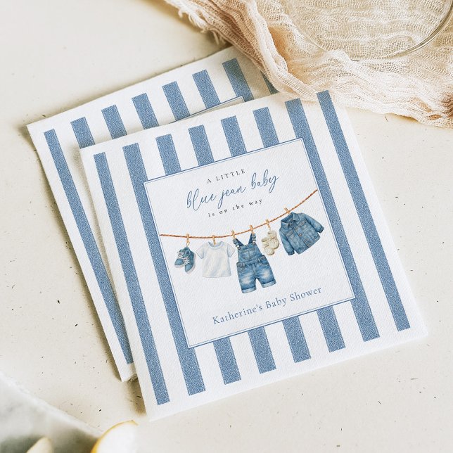 Serviette En Papier Blue Jean Baby Baby Shower  (Créateur téléchargé)