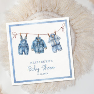 Serviette En Papier Blue Jean Baby Denim Baby shower garçon