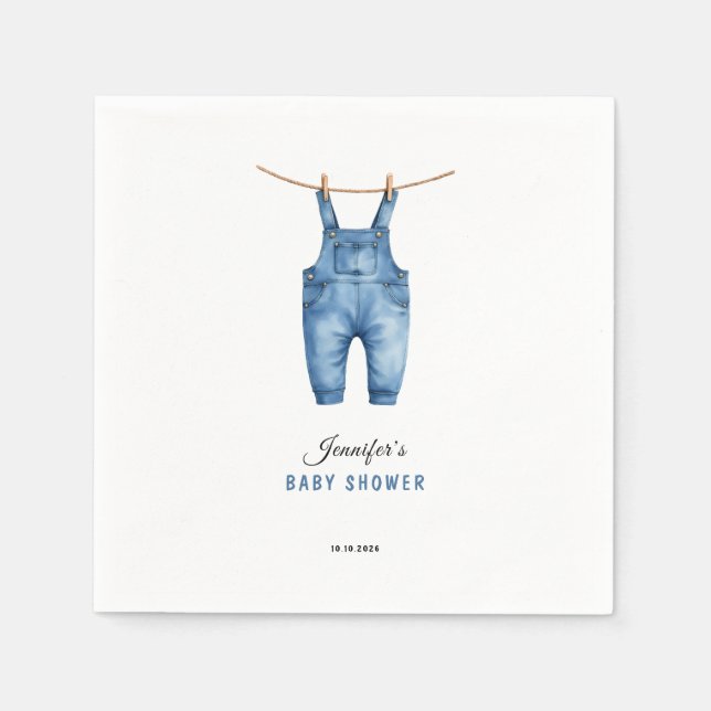 Serviette En Papier Blue Jean Baby Shower - Denim Theme (Devant)