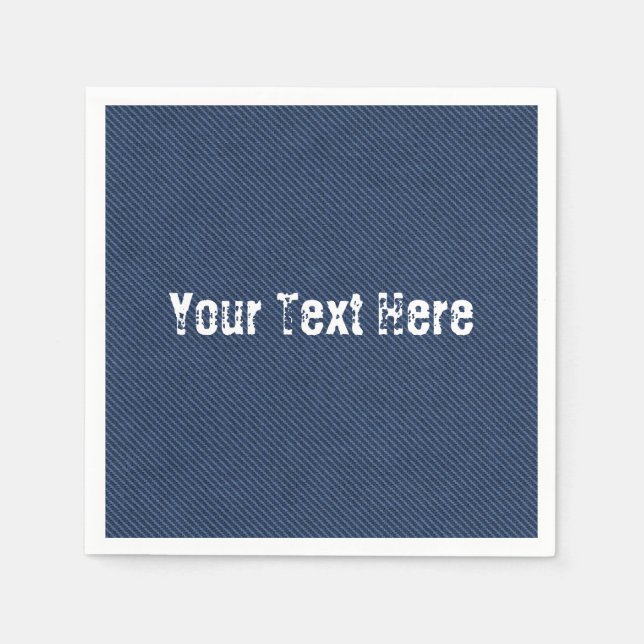 Serviette En Papier Blue Jeans Fabric - Ajouter votre texte - Personna (Devant)