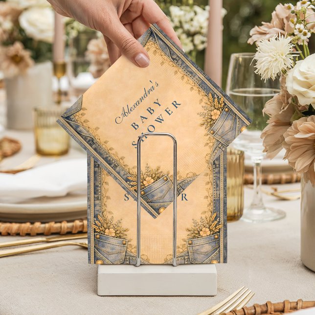 Serviette En Papier Blue Jeans Little Cowboy Baby Shower (Créateur téléchargé)