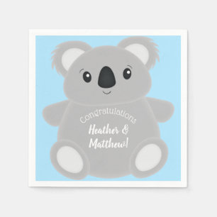 Serviette En Papier Blue Koala Bear Baby shower