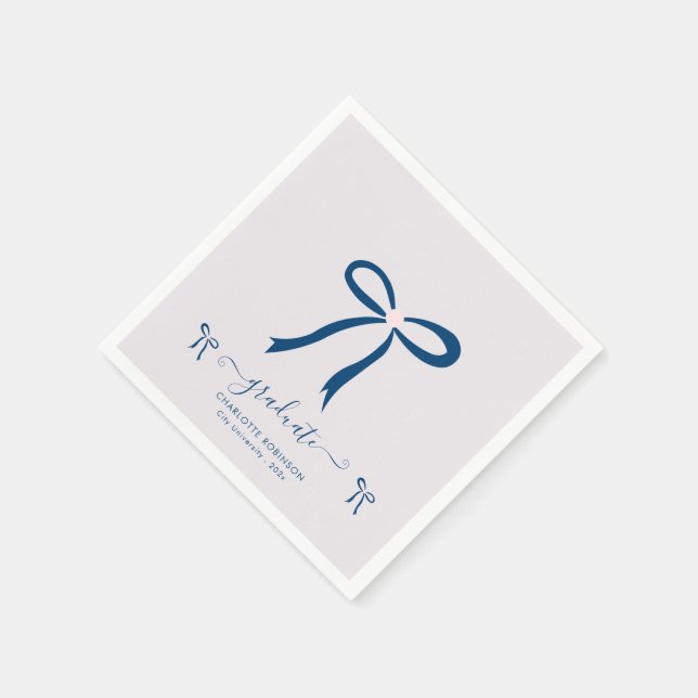 Serviette En Papier Blue Lavender Bow Graduation Party (Coin)