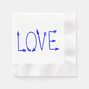 Serviette En Papier Blue Love Flèches de mariage