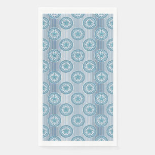 Serviette En Papier Blue mandala pattern on striped background
