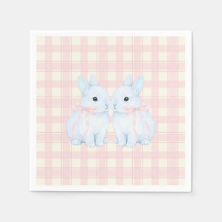 Serviette En Papier Blue Marshmallow Bunny Rabbits Easter