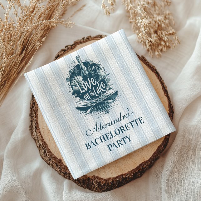 Serviette En Papier Blue Nautical Lake Bachelorette Party (Créateur téléchargé)