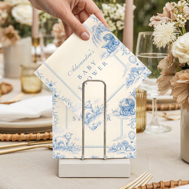 Serviette En Papier Blue Nursery Toile Baby Shower (Créateur téléchargé)