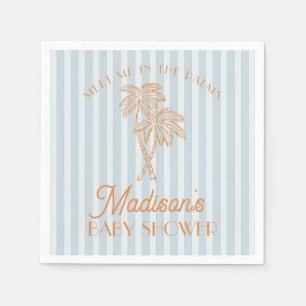Serviette En Papier Blue Palm Spring Pastel Beach Baby shower