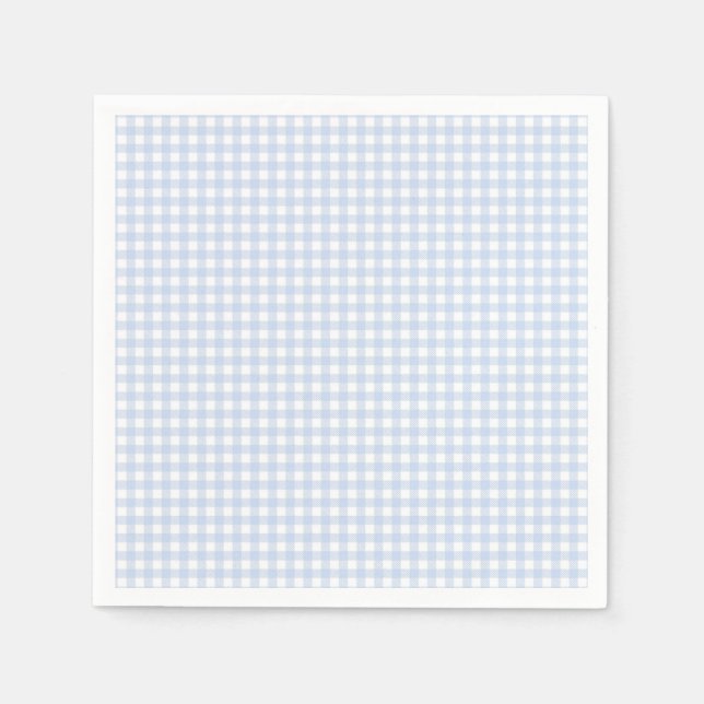 Serviette En Papier Blue Plaid Gingham Baby Shower (Devant)