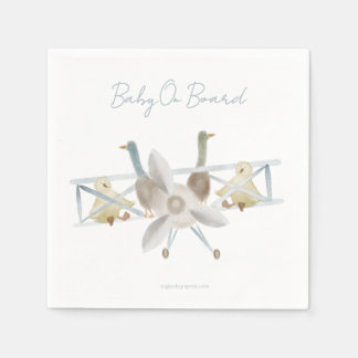 Serviette En Papier Blue Plane Baby Shower Napkins
