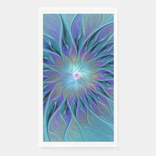 Serviette En Papier Blue Purple Flower Dream Abstrait Fractal Art