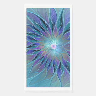 Serviette En Papier Blue Purple Flower Dream Abstrait Fractal Art