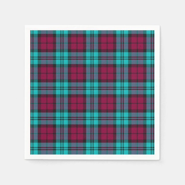 Serviette En Papier Blue Red Campbell Tartan Blackwatch Plaid (Devant)