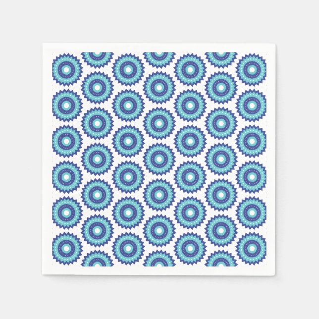 Serviette En Papier Blue Retro (Devant)