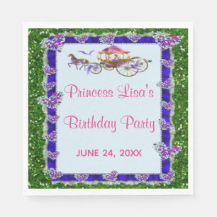 Serviette En Papier Blue Ribbon Green Parties scintillant Royal Prince