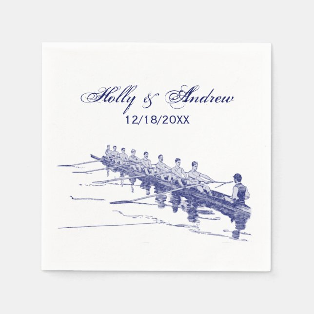 Serviette En Papier Blue Rowing Rowers Team Water Sports #3 (Devant)