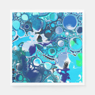Serviette En Papier Blue Sea bulles Art Abstrait
