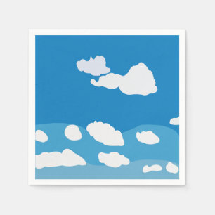 Serviette En Papier Blue Sky Cloud fête d'anniversaire