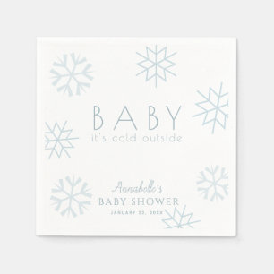 Serviette En Papier Blue Snowflakes Baby shower garçon serviettes