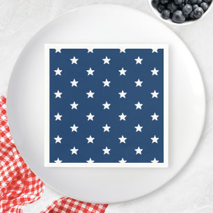 Serviette En Papier Blue Stars Patriotique 4 juillet fête d'été