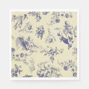 Serviette En Papier Blue Toile France Pays Cherub Motif