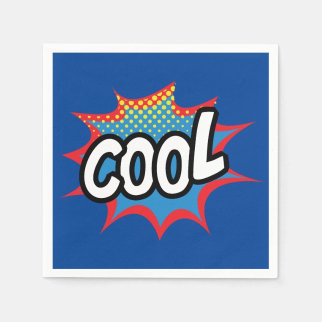 Serviette En Papier Blue Trendy Cool Pop art (Devant)