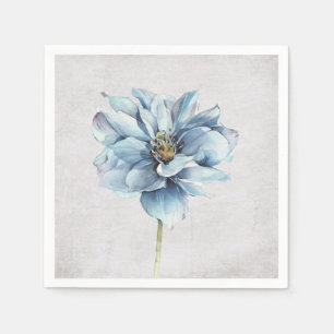 Serviette En Papier Blue Watercolor Flower