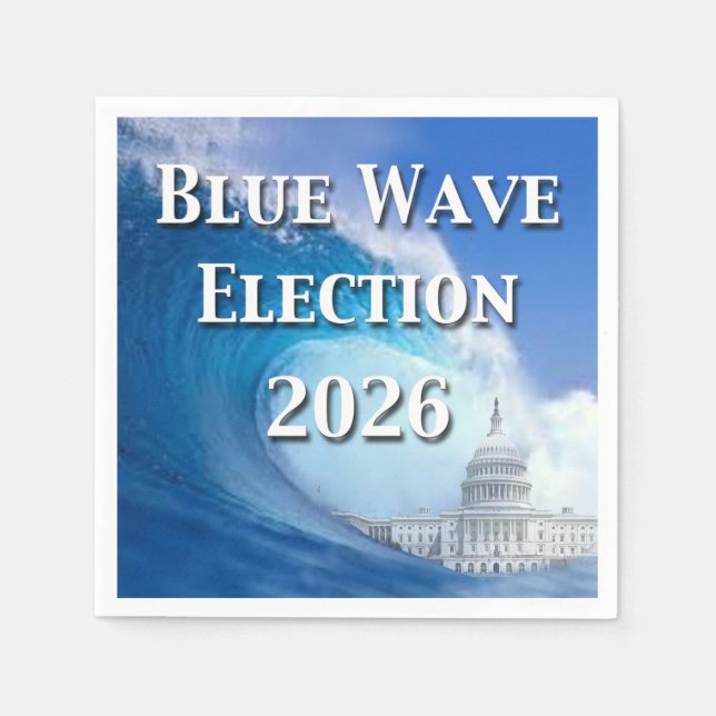 Serviette En Papier Blue Wave Election 2026 (Devant)